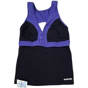 Body Rio black and purple Activewear tank top one size (fits 2-12)